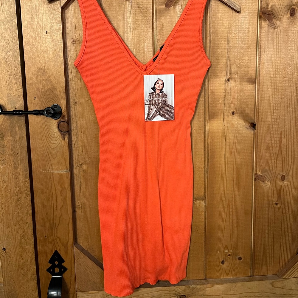 NWT Orange Naked Wardrobe Mini Dress